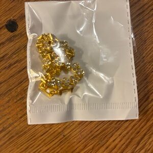 Gold and Silver Rhinestone Brooch